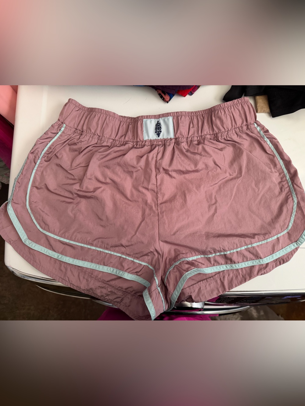 FP Movement by Free People Mauve Athletic Shorts with Mint Trim